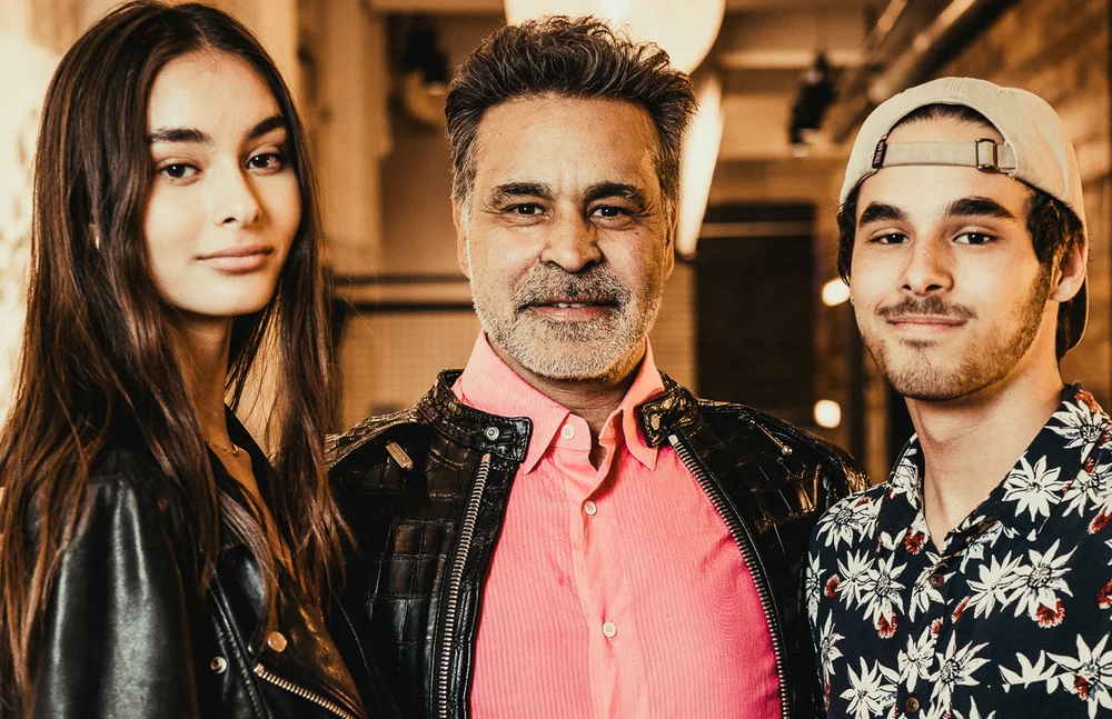 Mas with his oldest set of twins, 17 year old Emme & Zak.