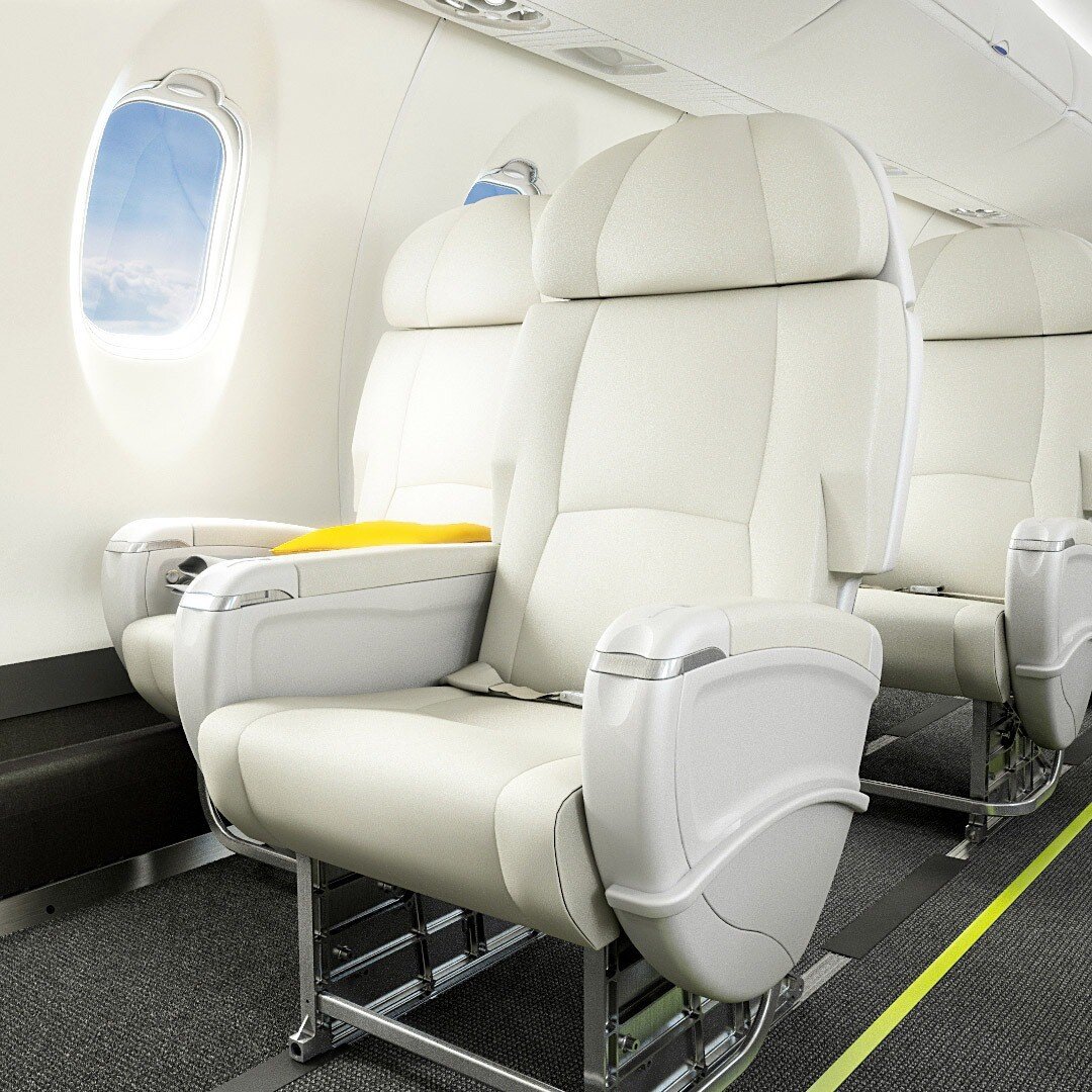 Bombardier CRJ 1000 staggered seating configuration. This is a real option for having travelers a bit more apart with the benefit of additional room for each passenger. Hit the link in the bio for a panoramic tour of the interior

#bombardier #bombar