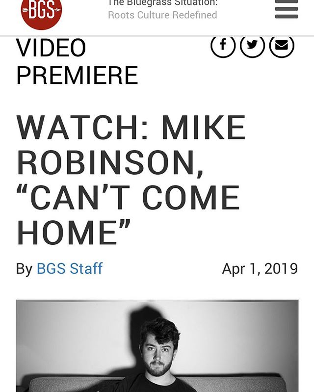 Thanks to @thebluegrasssituation for premiering the lovely video @brianandrewhose made for my song &ldquo;Can&rsquo;t Come Home&rdquo;