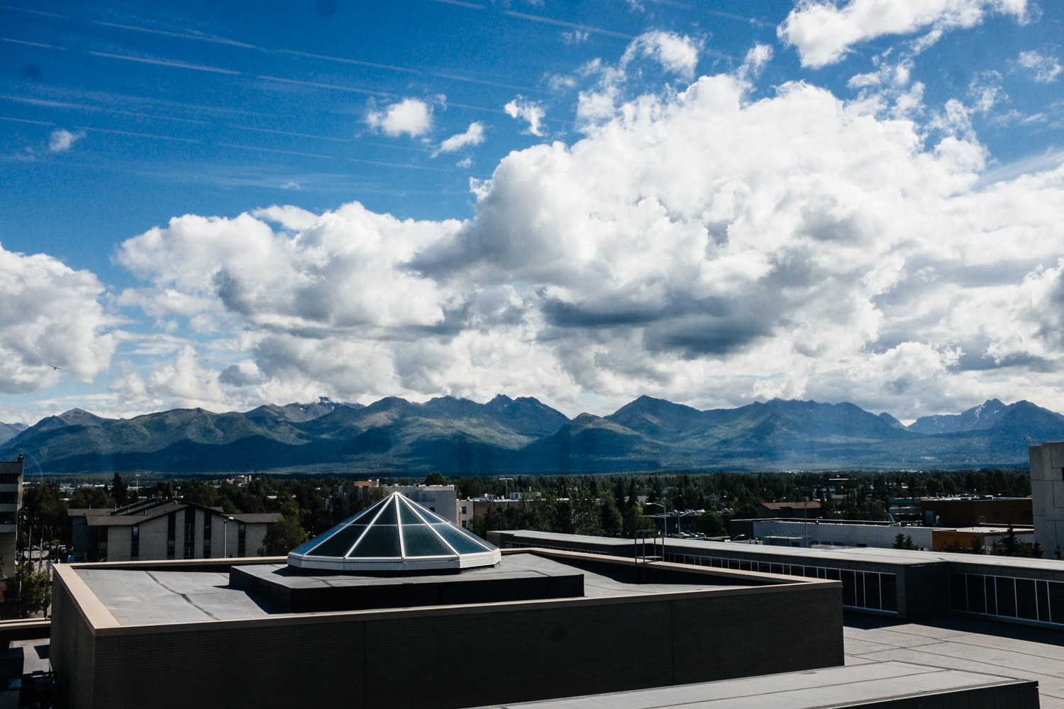View from the 4th story of the Anchorage Museum. 