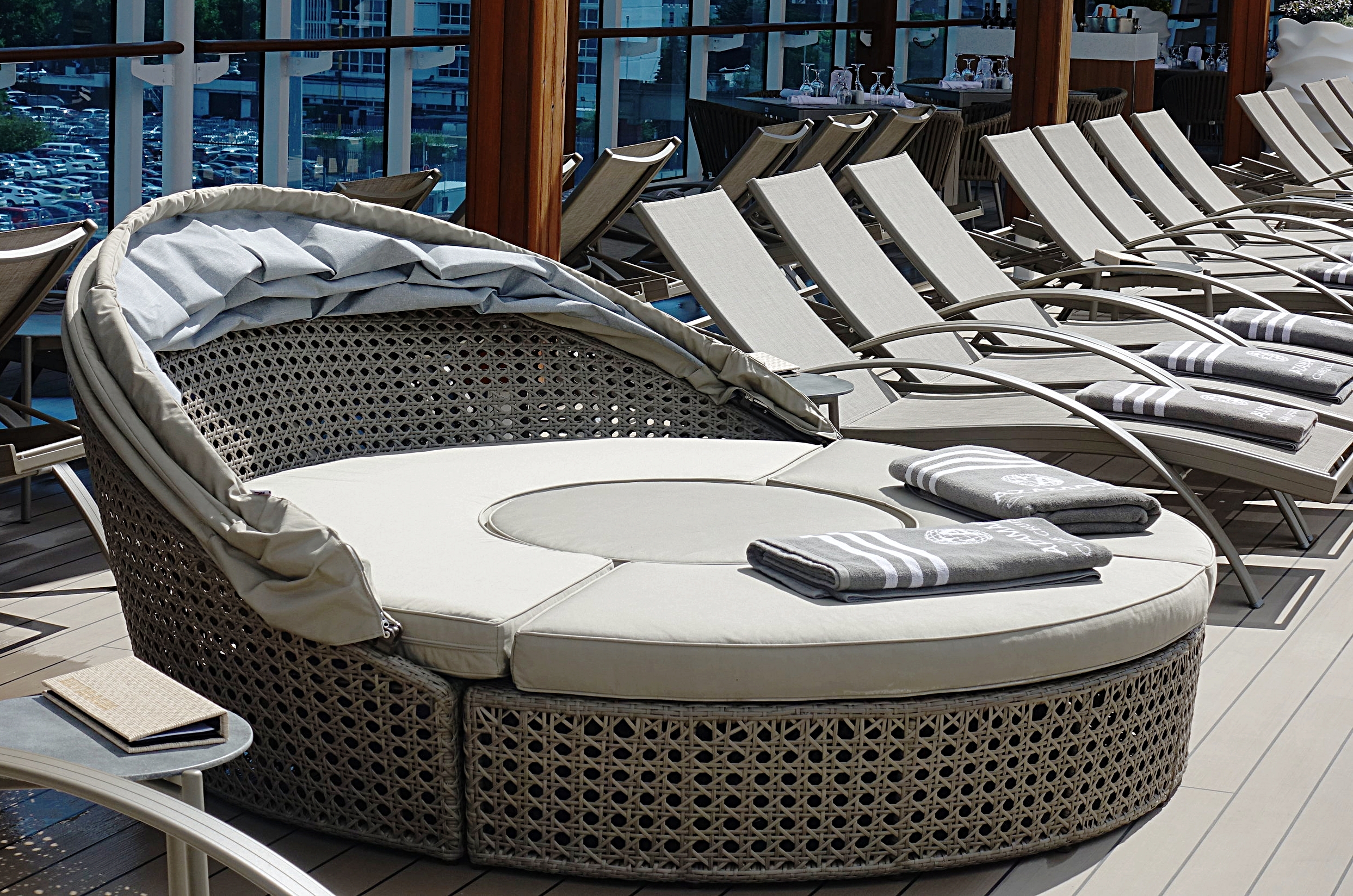  Daybeds on the pool deck.  