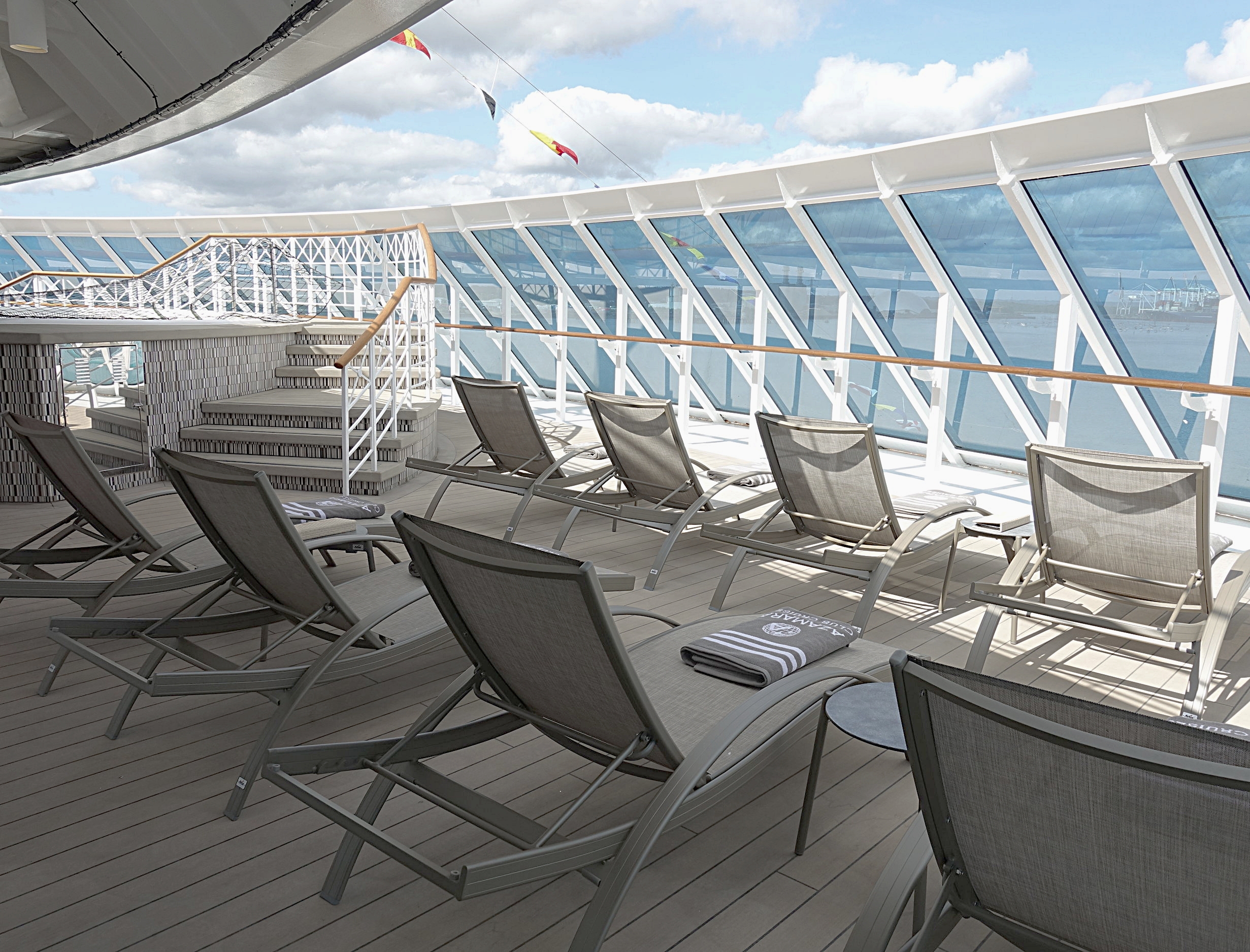  The private sun deck located in front of the Spa and Gym.  
