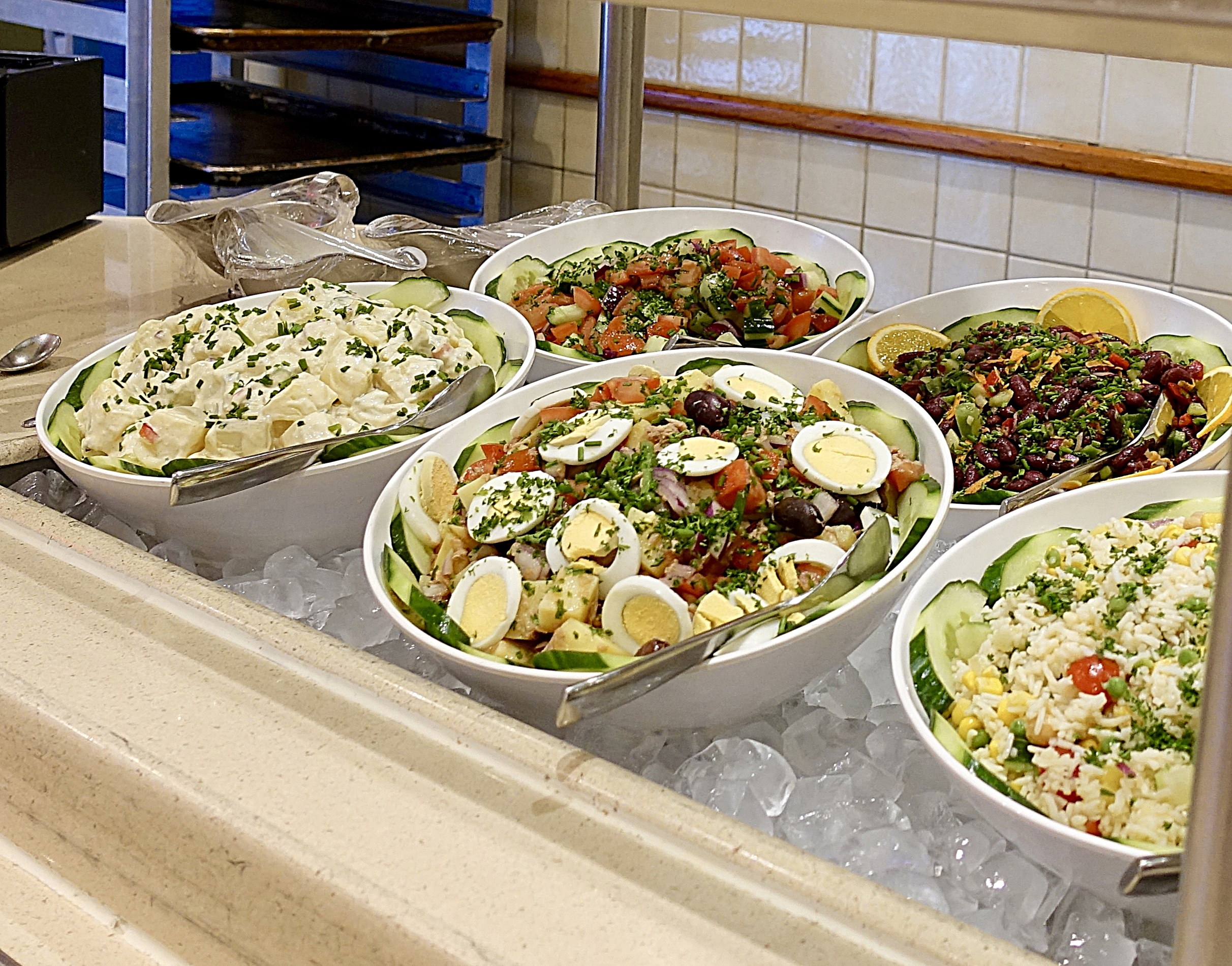 Some very delicious salads, my favourite part of any buffet, yum!