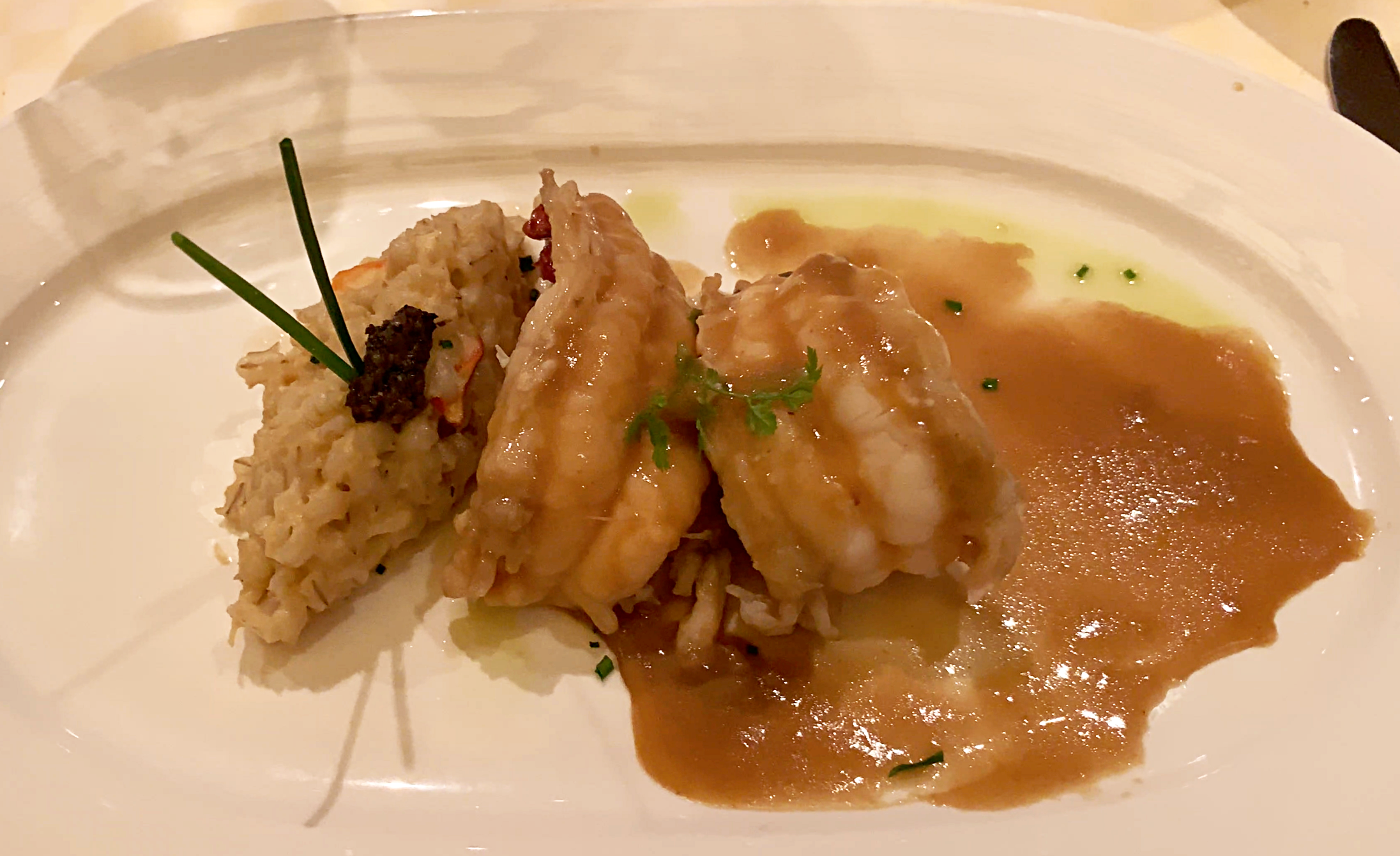  Sabatinis Lobster tail with risotto.  