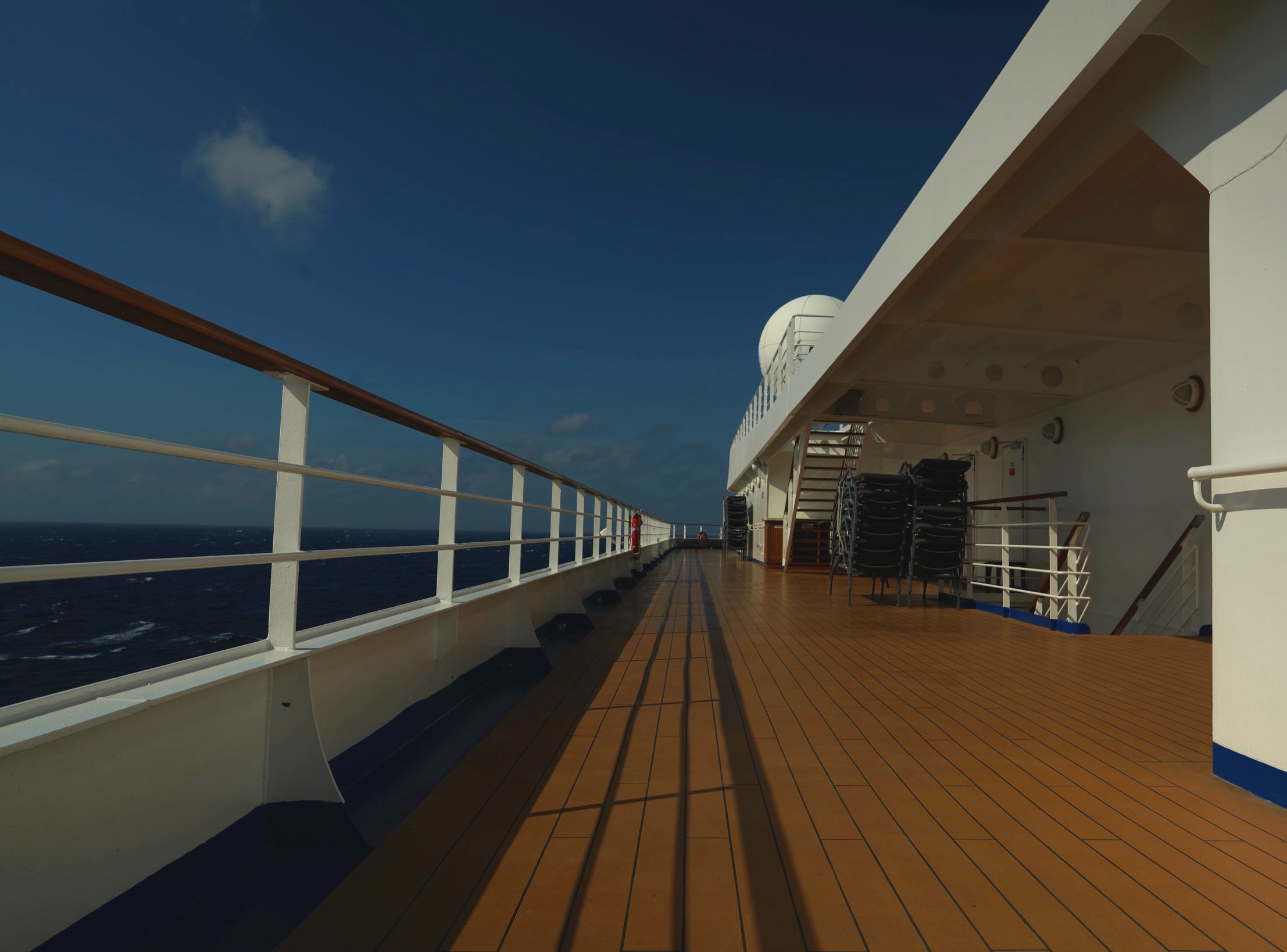 The often deserted upper deck jogging track.