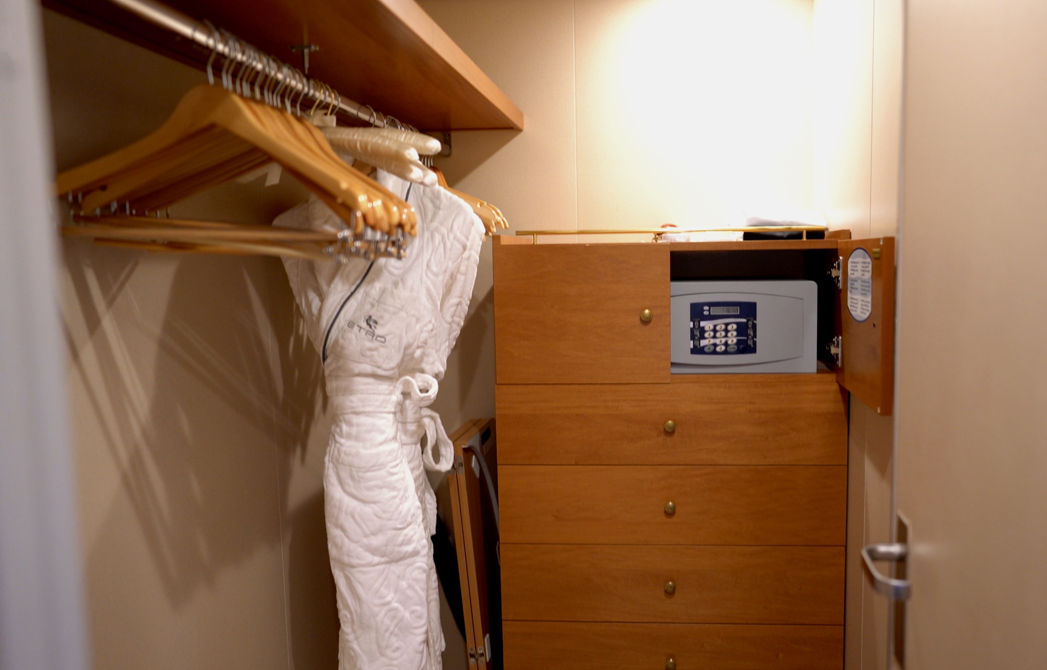 Spacious wardrobe and luxurious robes.