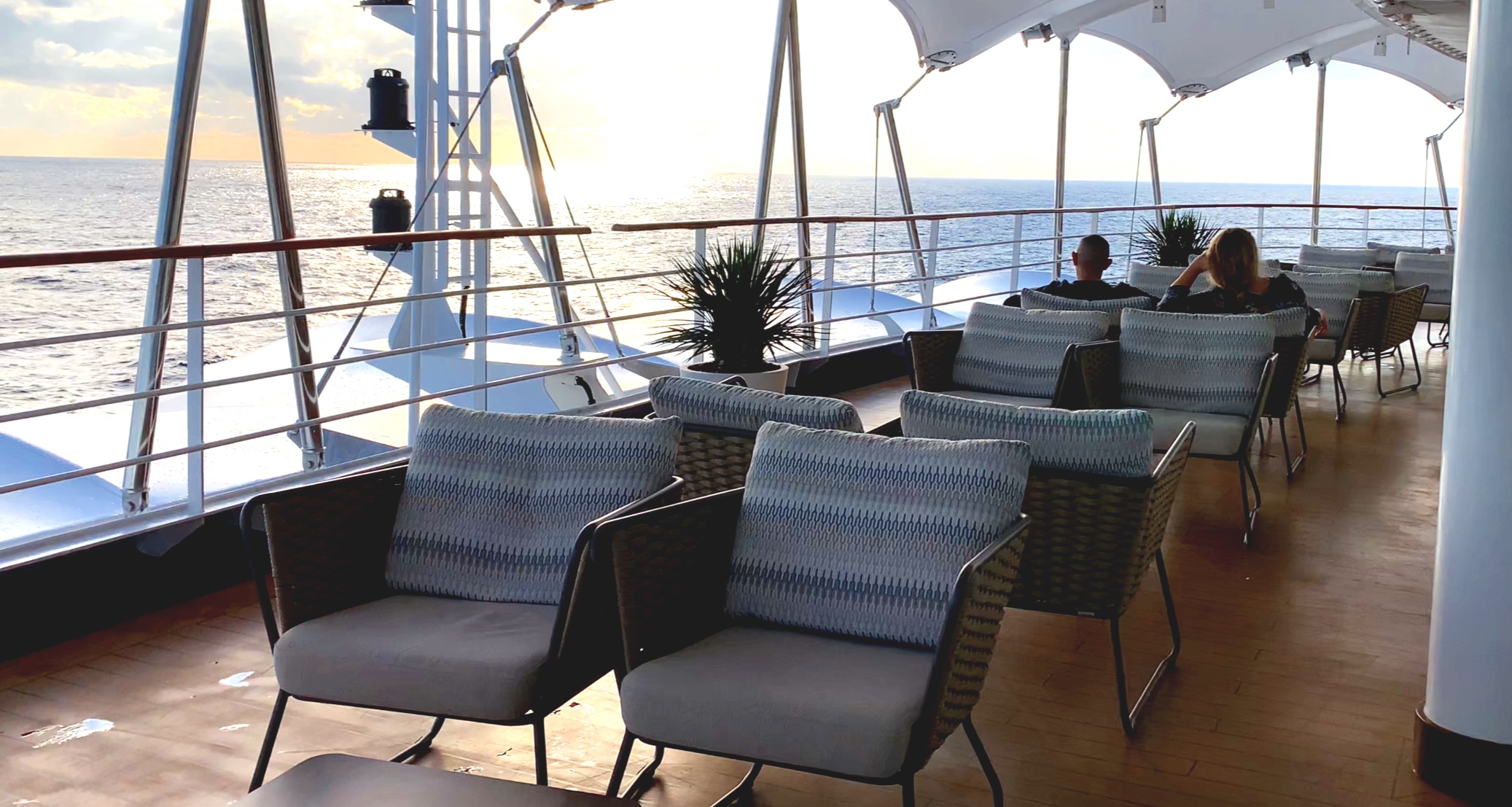 The lovely outside deck seating at the Arts Cafe