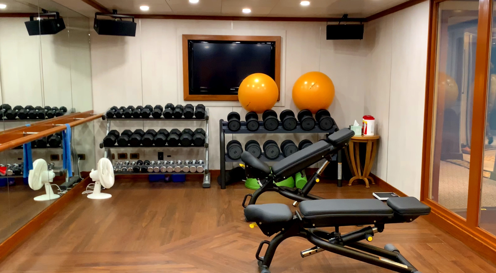 The free weights room.