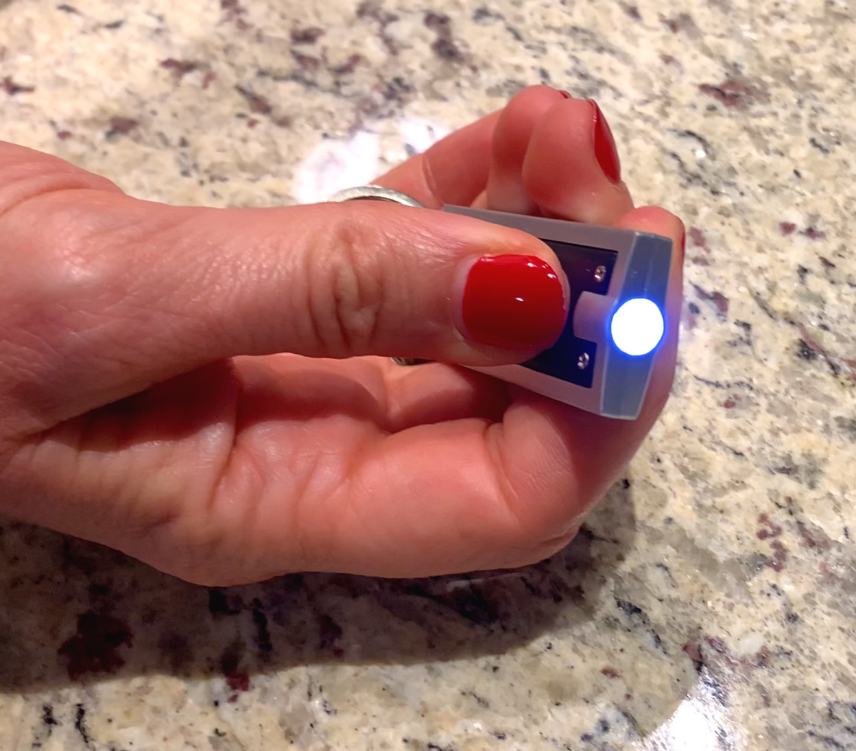 The thoughtful little LED torch placed beside the bed.