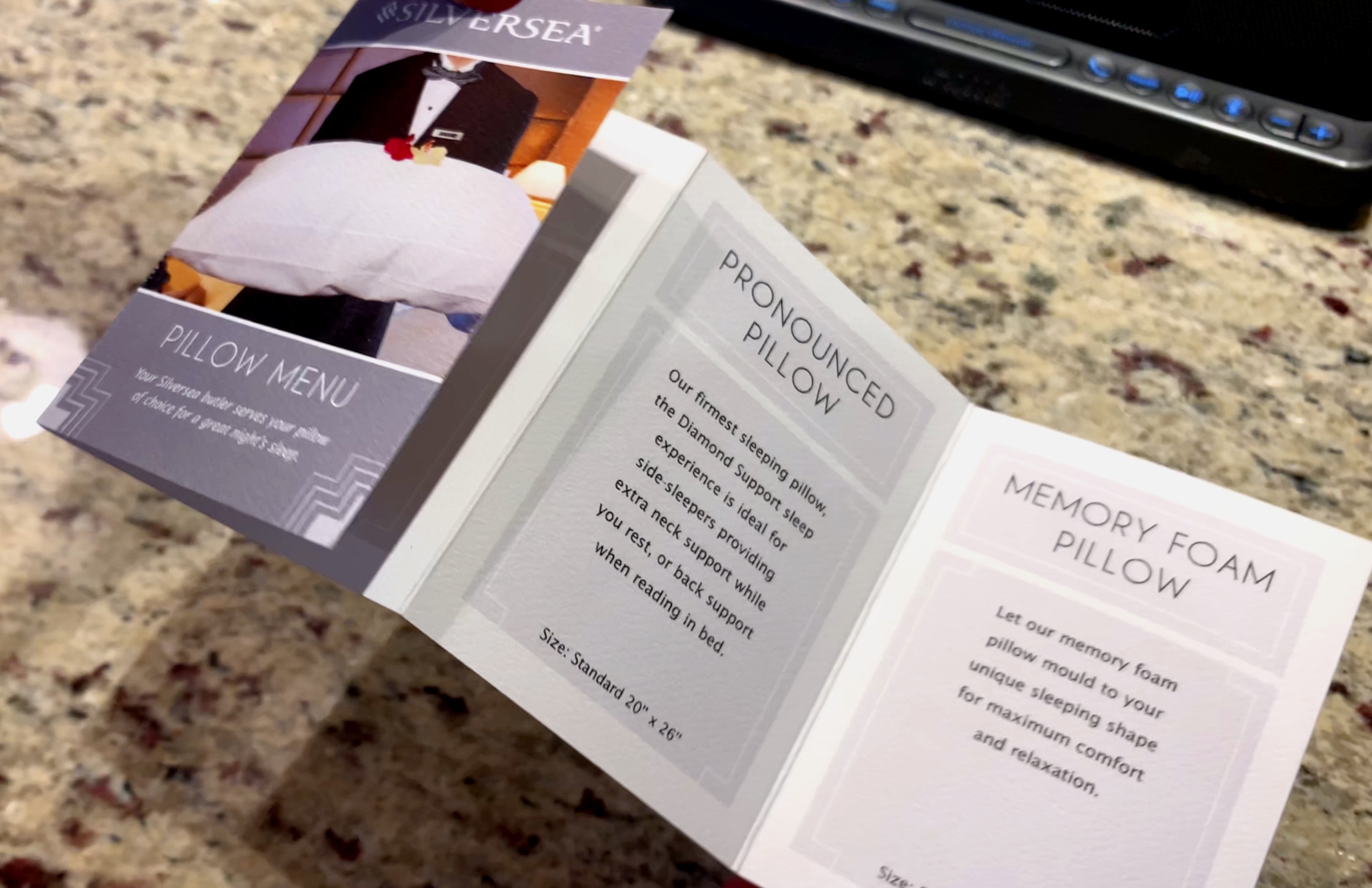 The extensive pillow menu.