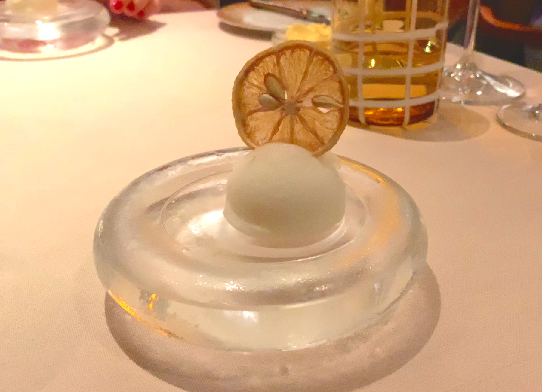 A palate cleansing lemon sorbet.