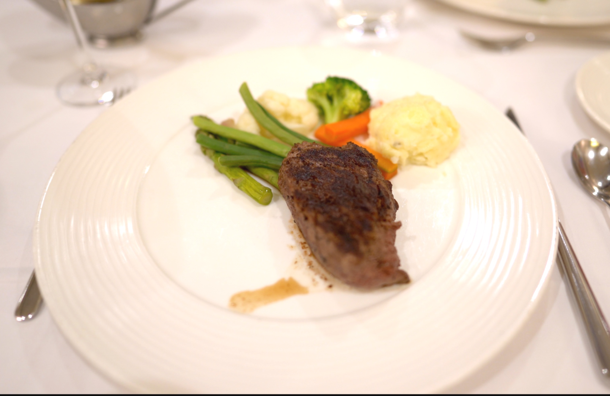  Grilled Filet Mignon and vegetables.  