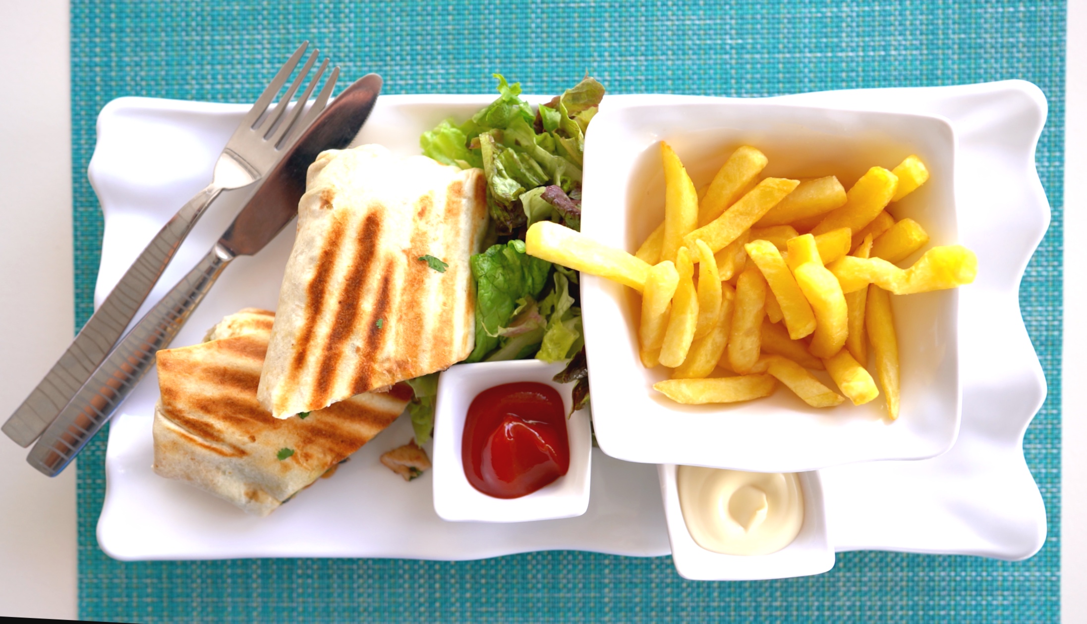  Wrap and fries.  
