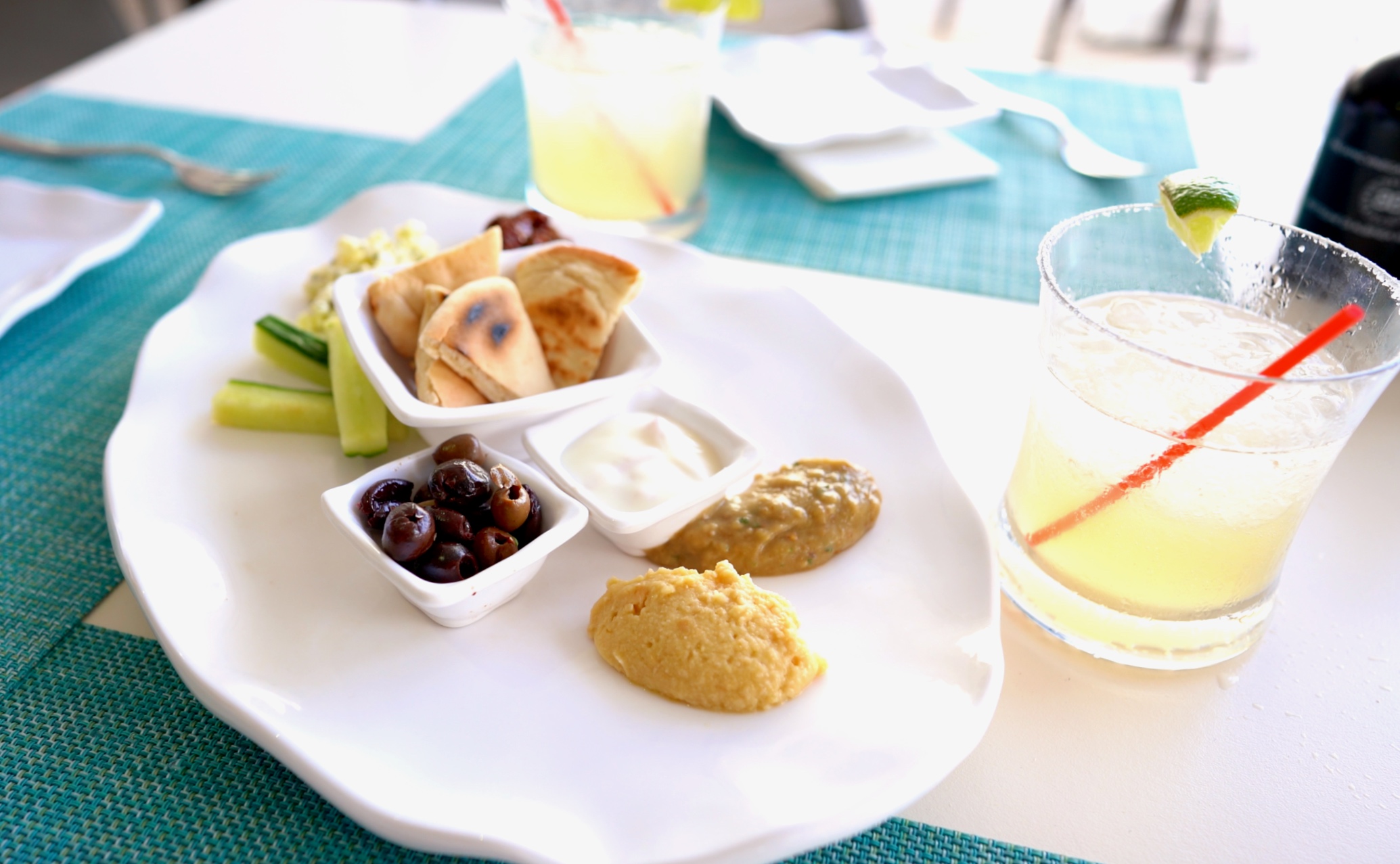  Mezze starter and margaritas.  