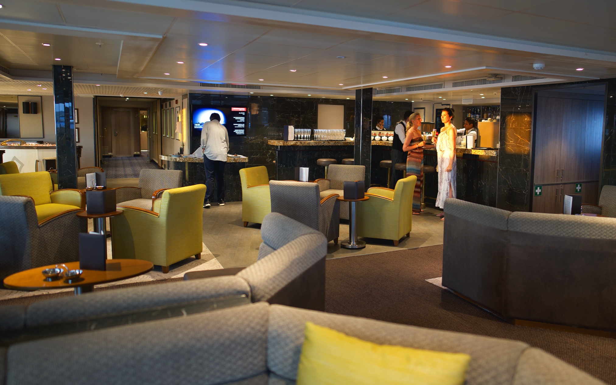  The Piano bar, the hub of the ship.  