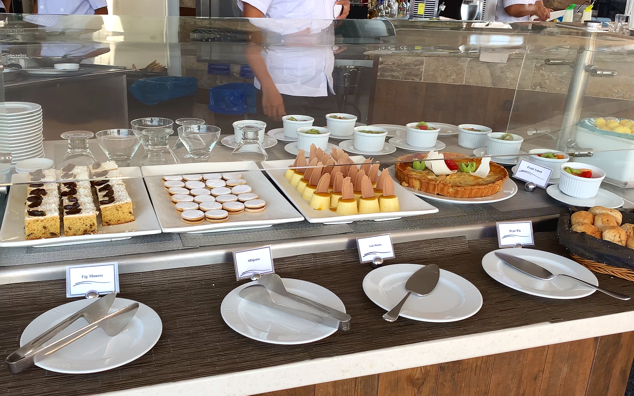 Lunchtime dessert selection.