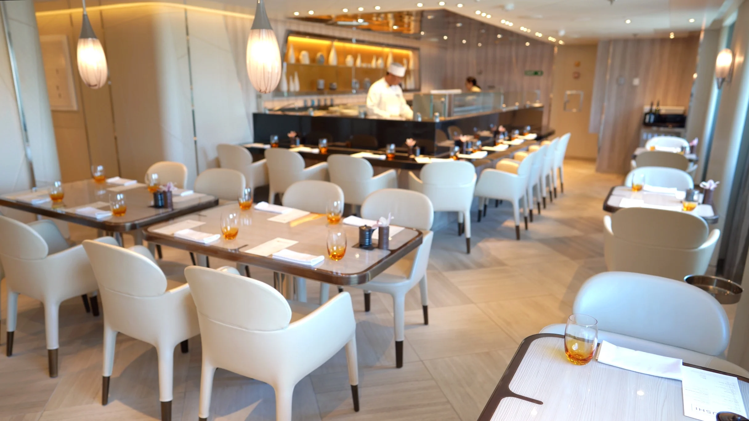 The small but sleek Sushi restaurant.