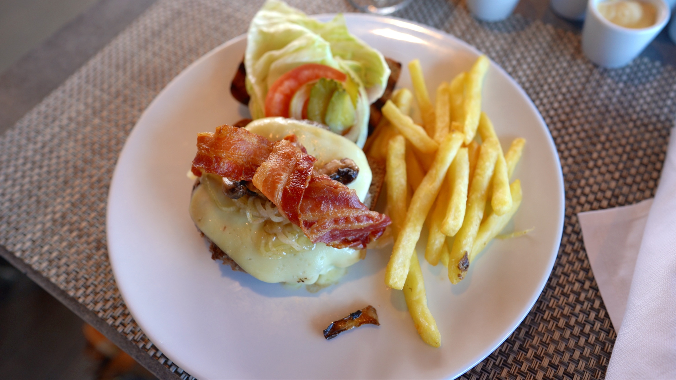 Burger and fries for lunch