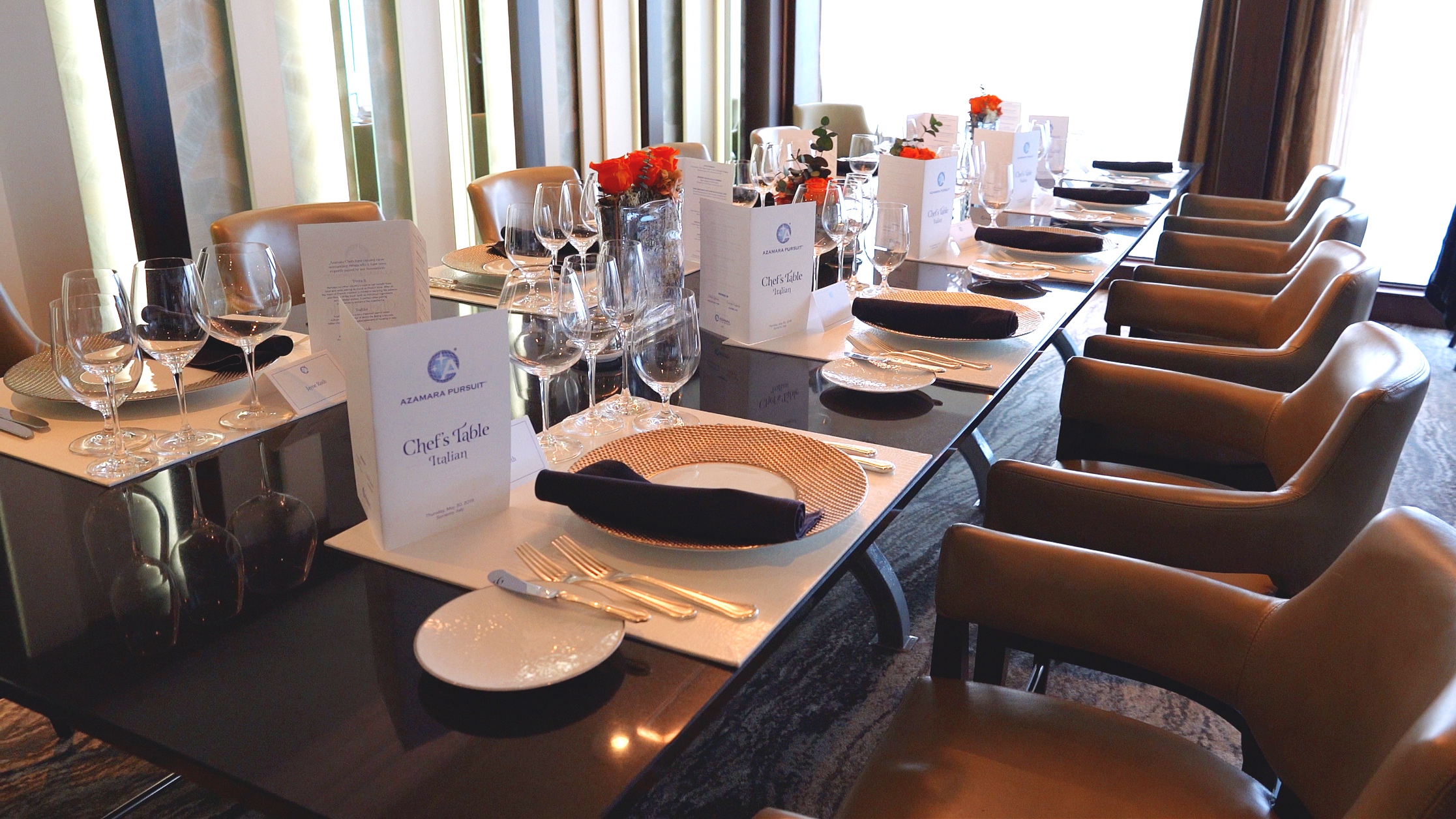 The Chefs table in Prime C restaurant