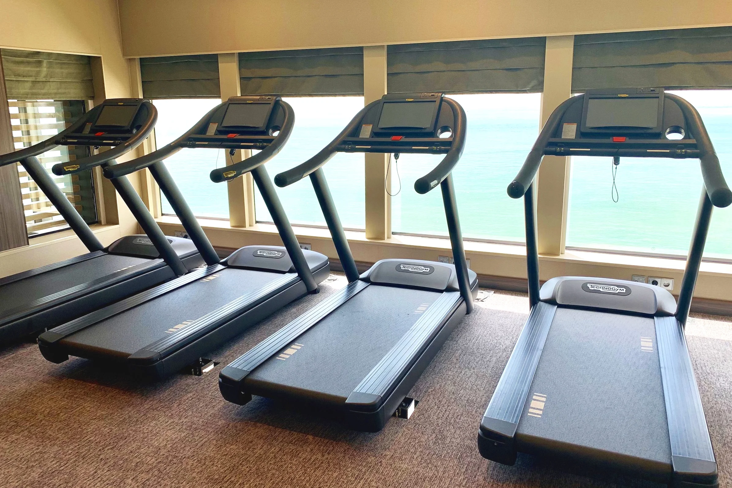 The treadmills have a pretty good view!