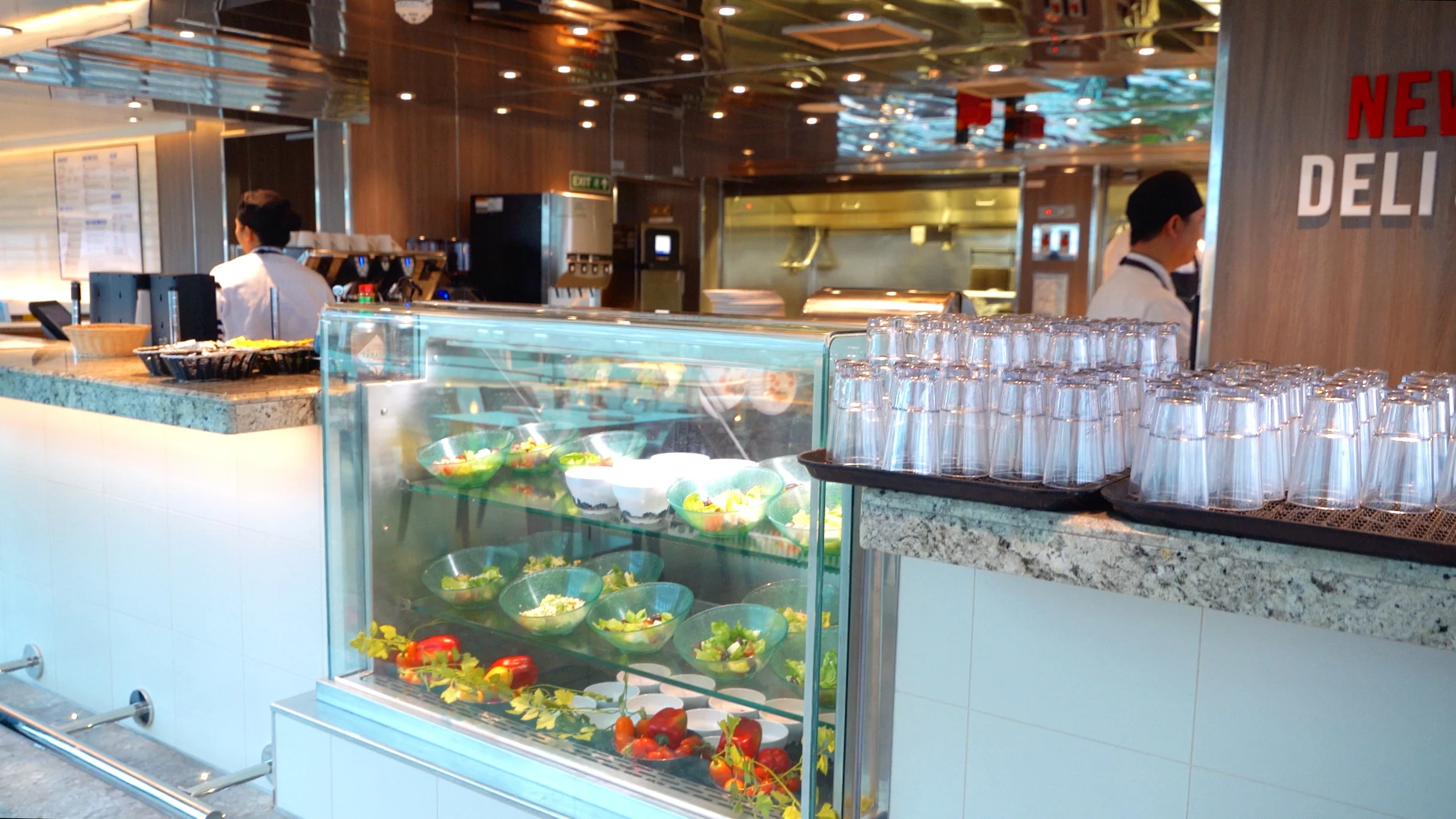 The New York deli and pizza bar, serving freshly made pizzas and salads.