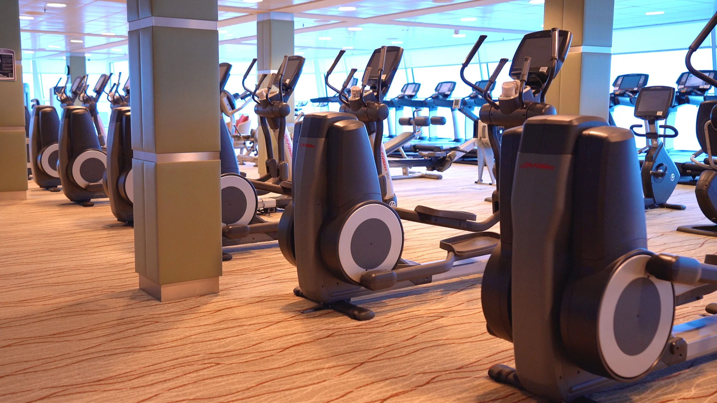 The expansive and well equipped gym