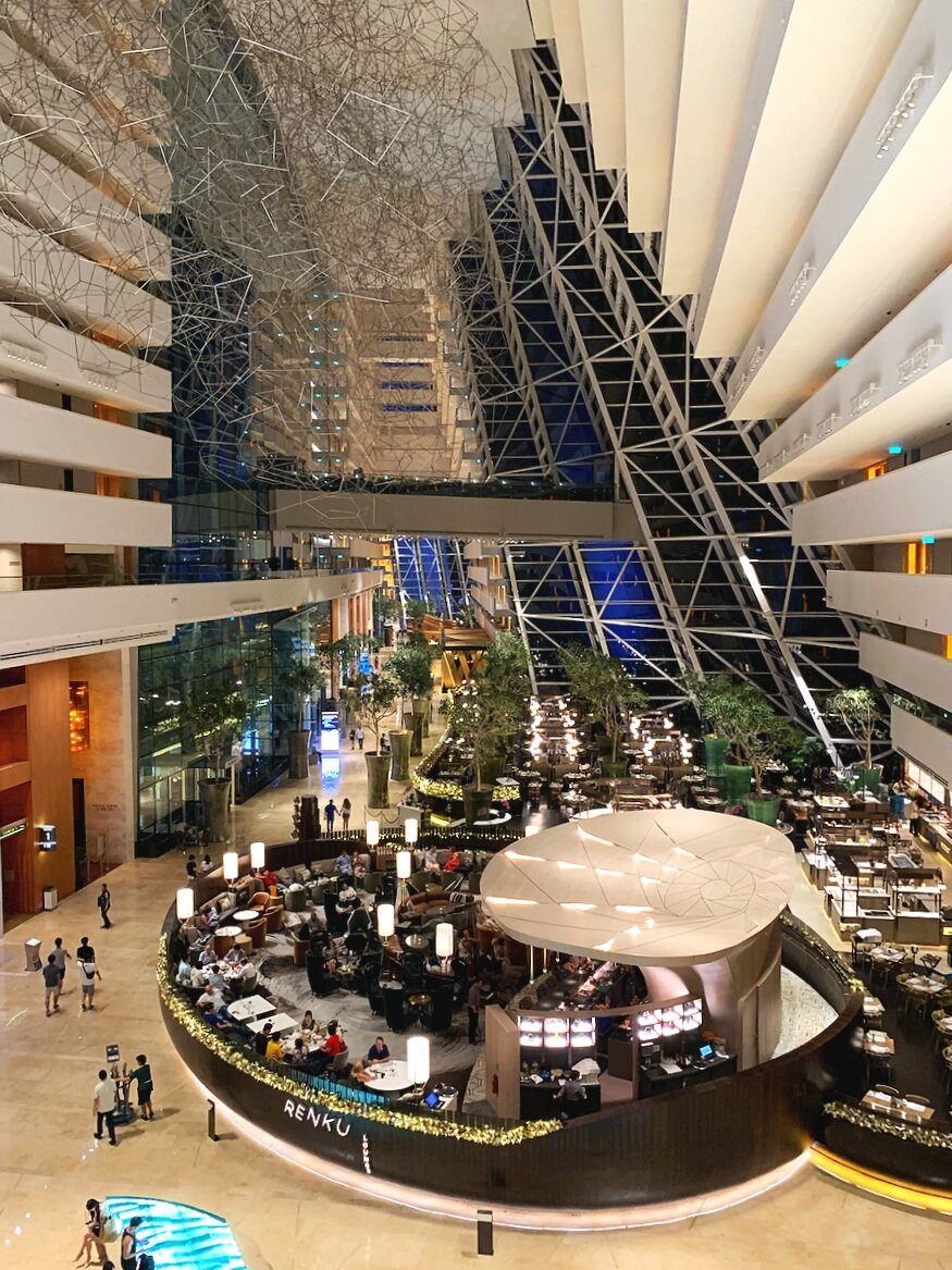 The ground floor lobby of the hotel. 