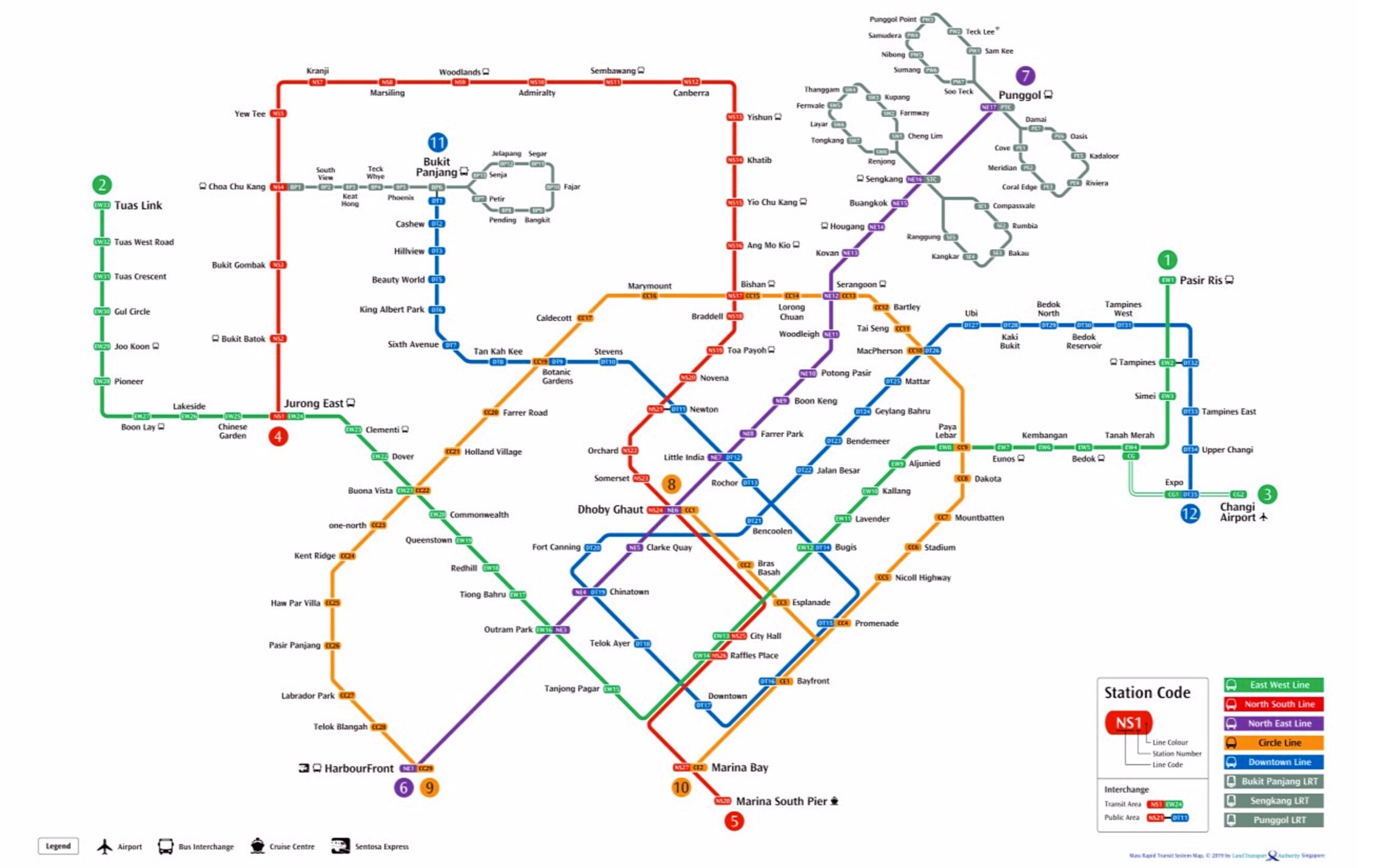 Singapore's MRT map. 
