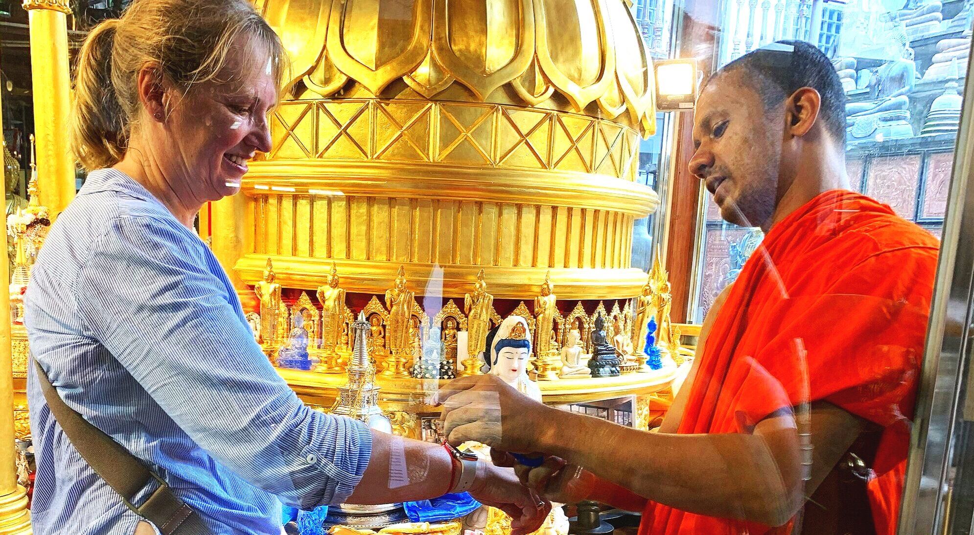 A blessing from a Hindu monk