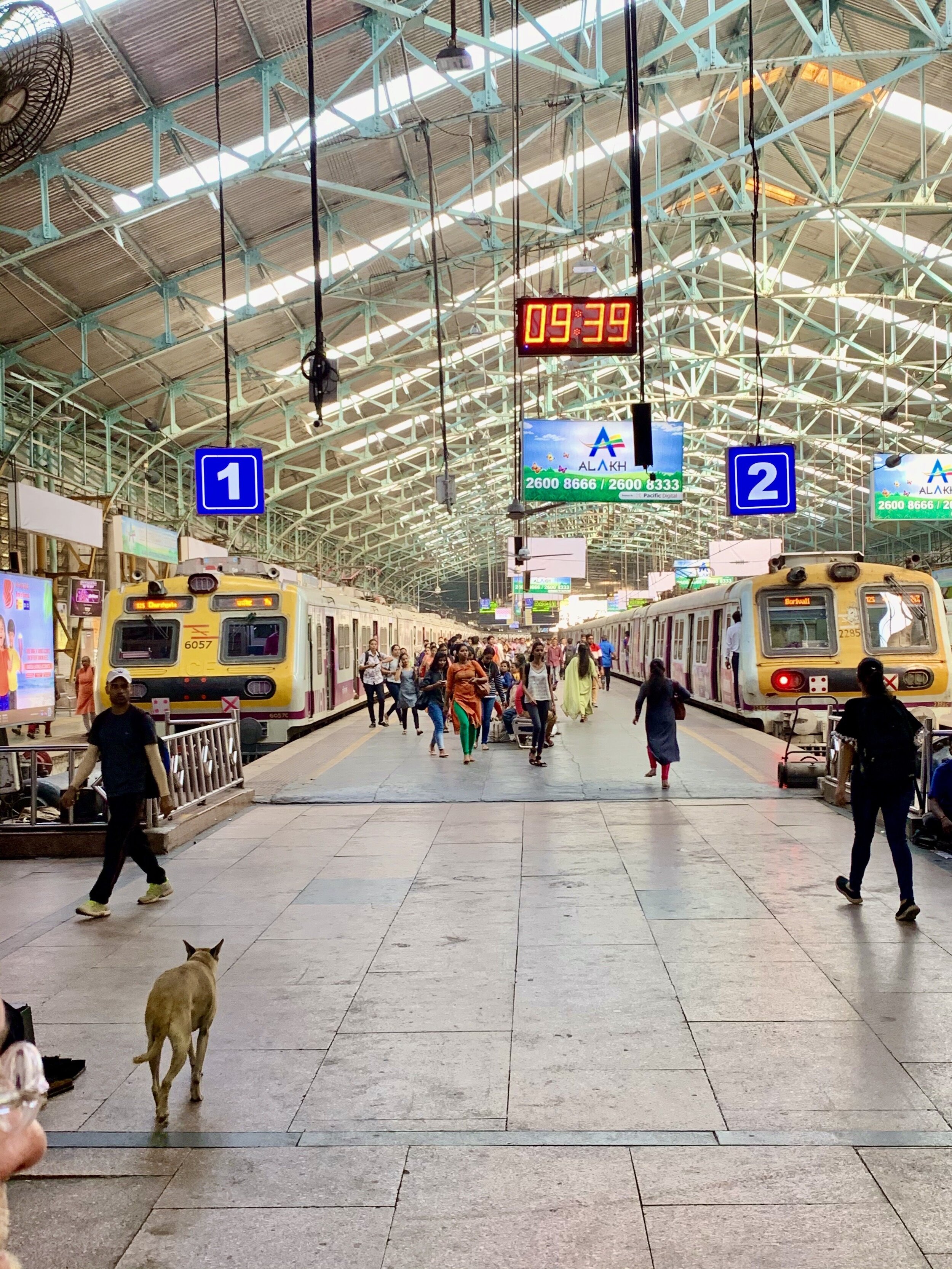 Inside Mumbai train station 