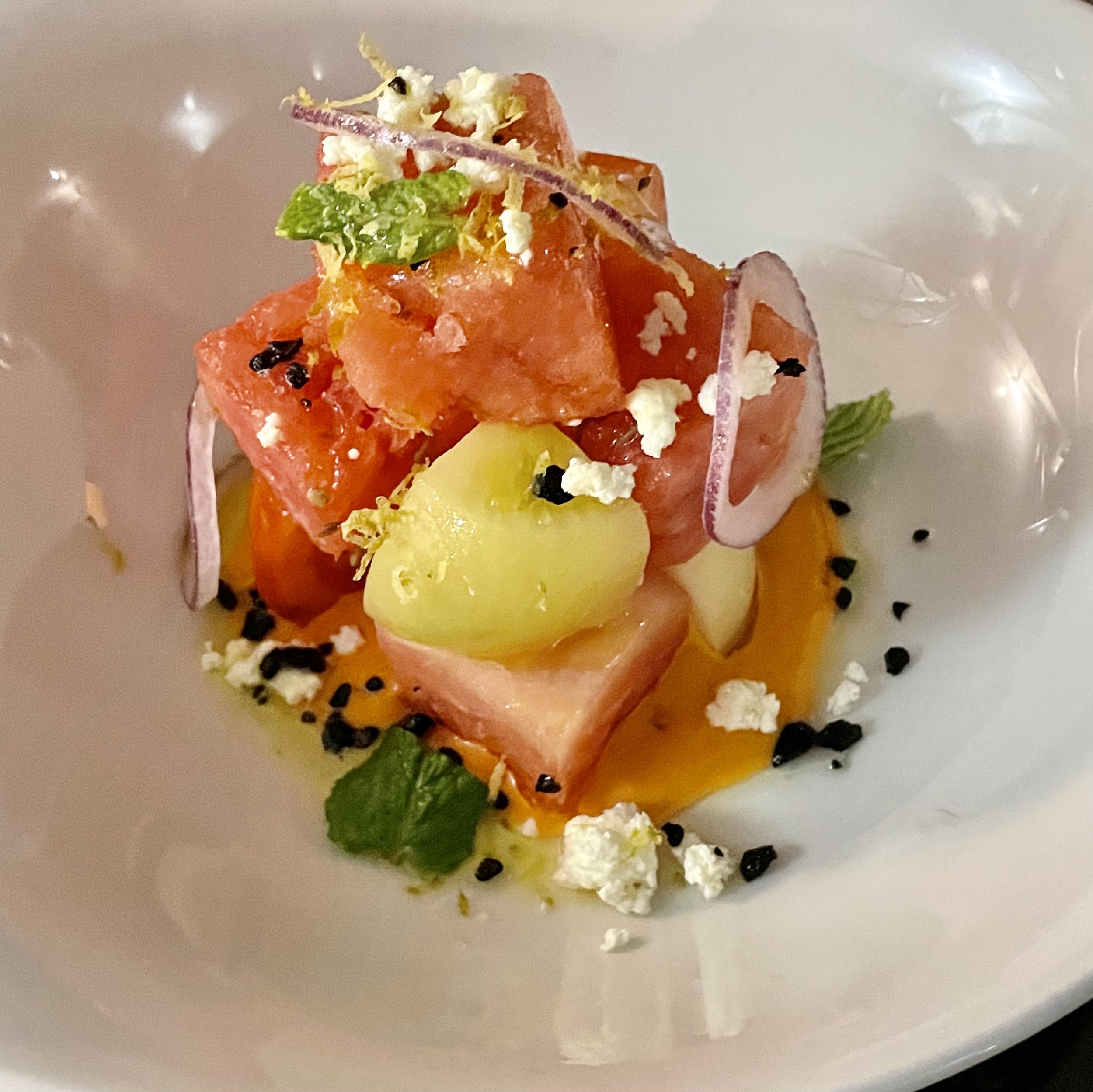  Annie Pettry's tomato and watermelon salad 