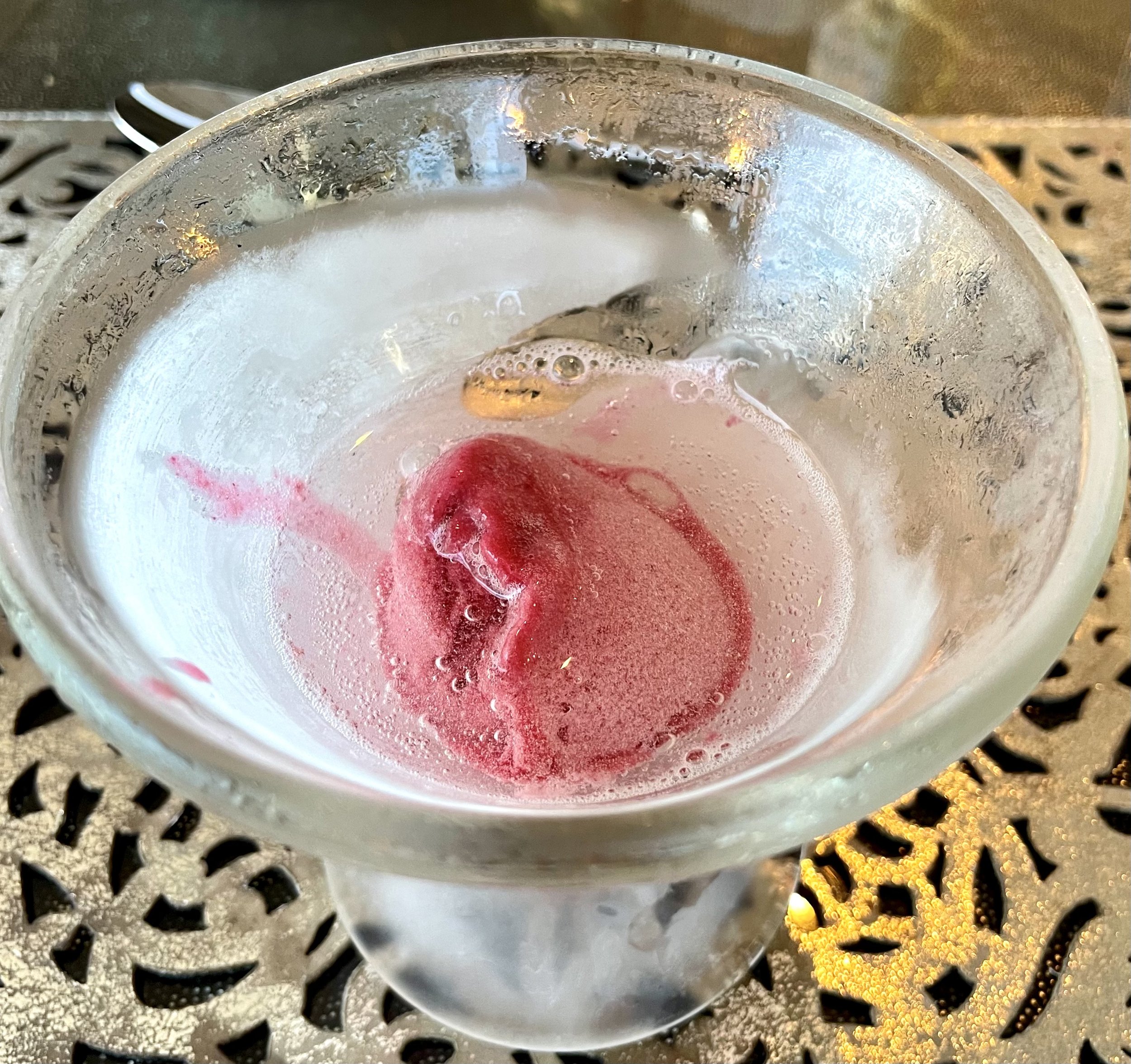  Chef’s table palate cleanser - a raspberry sorbet 