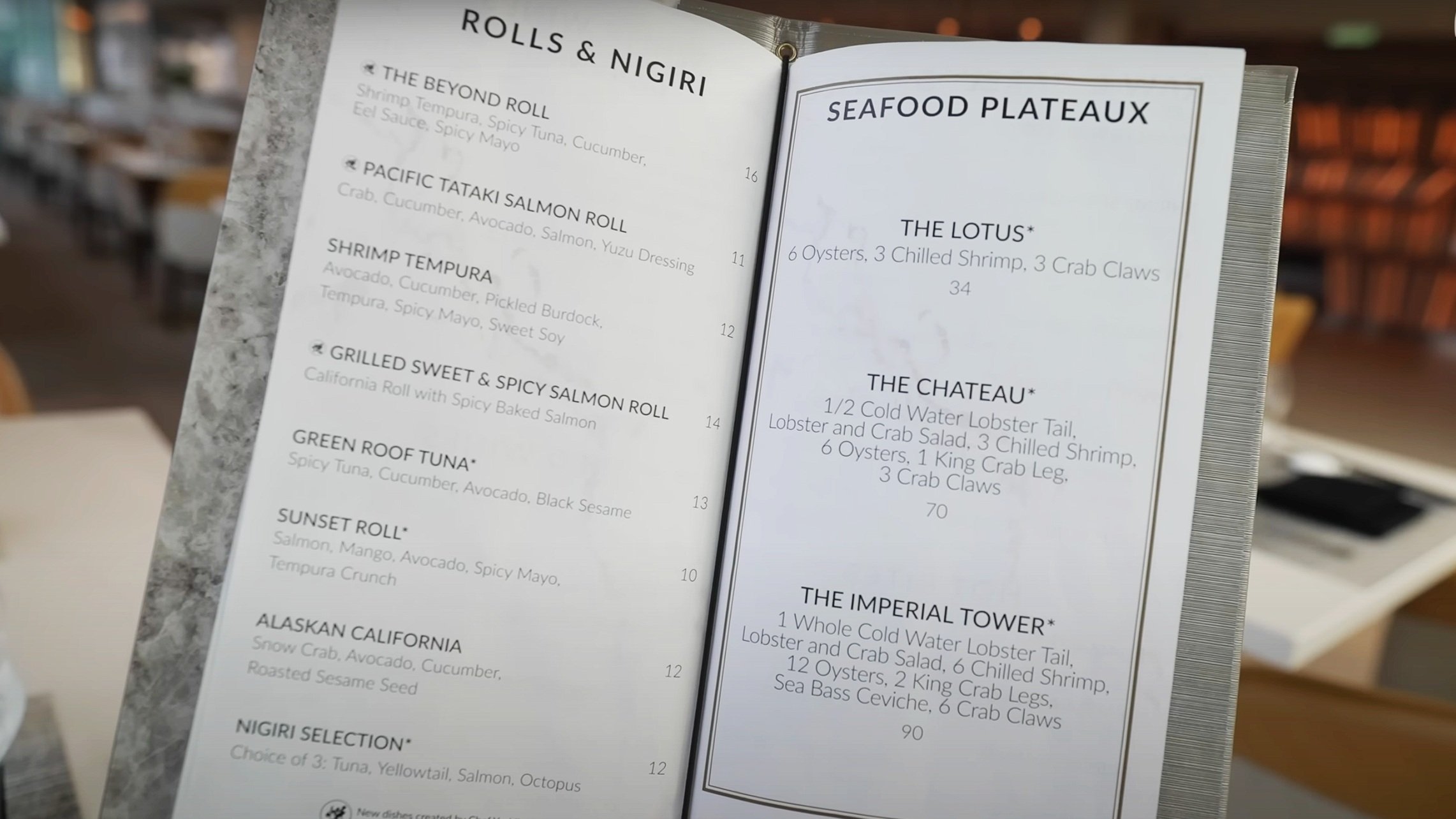  The menu 