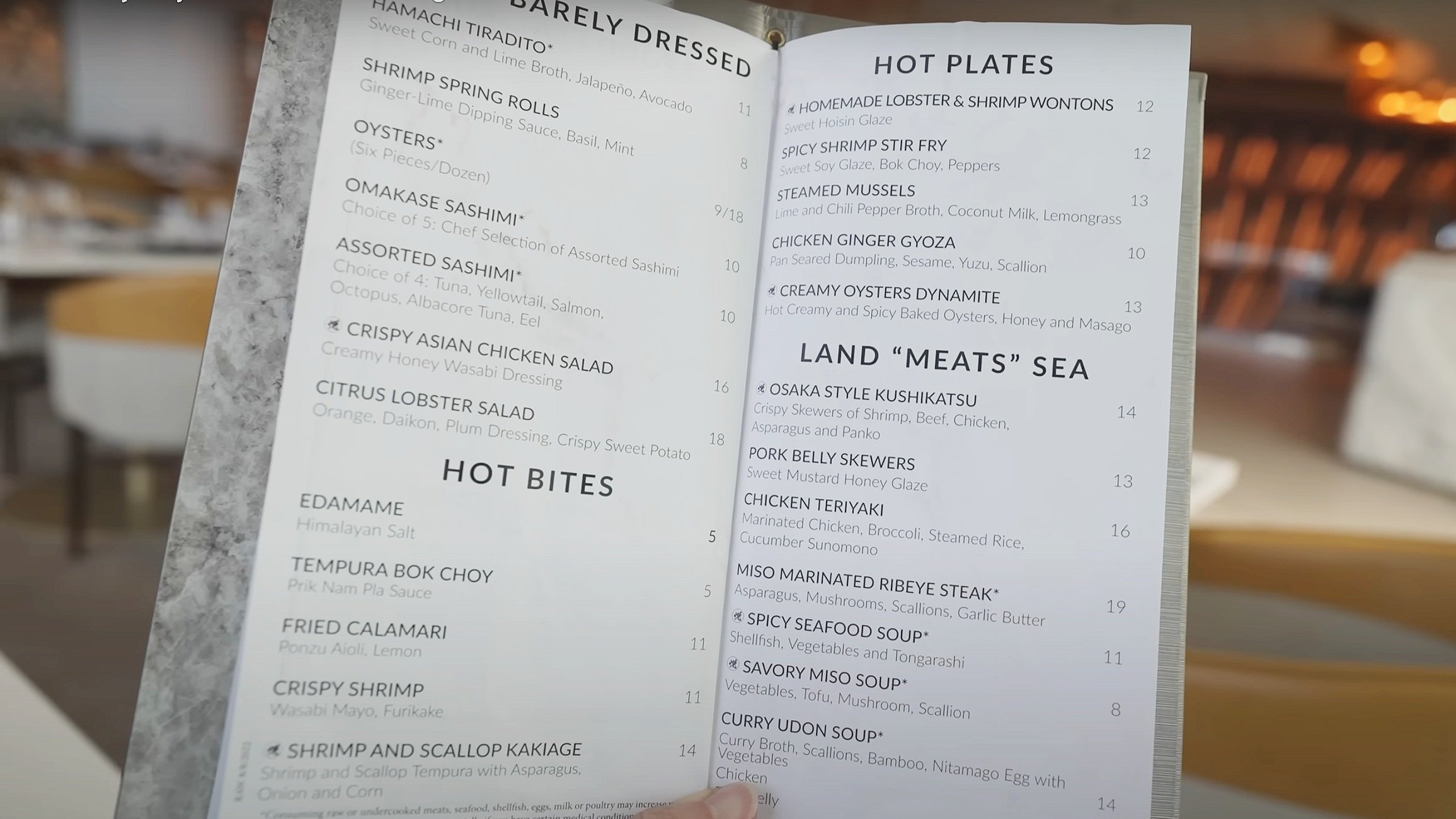  The menu 