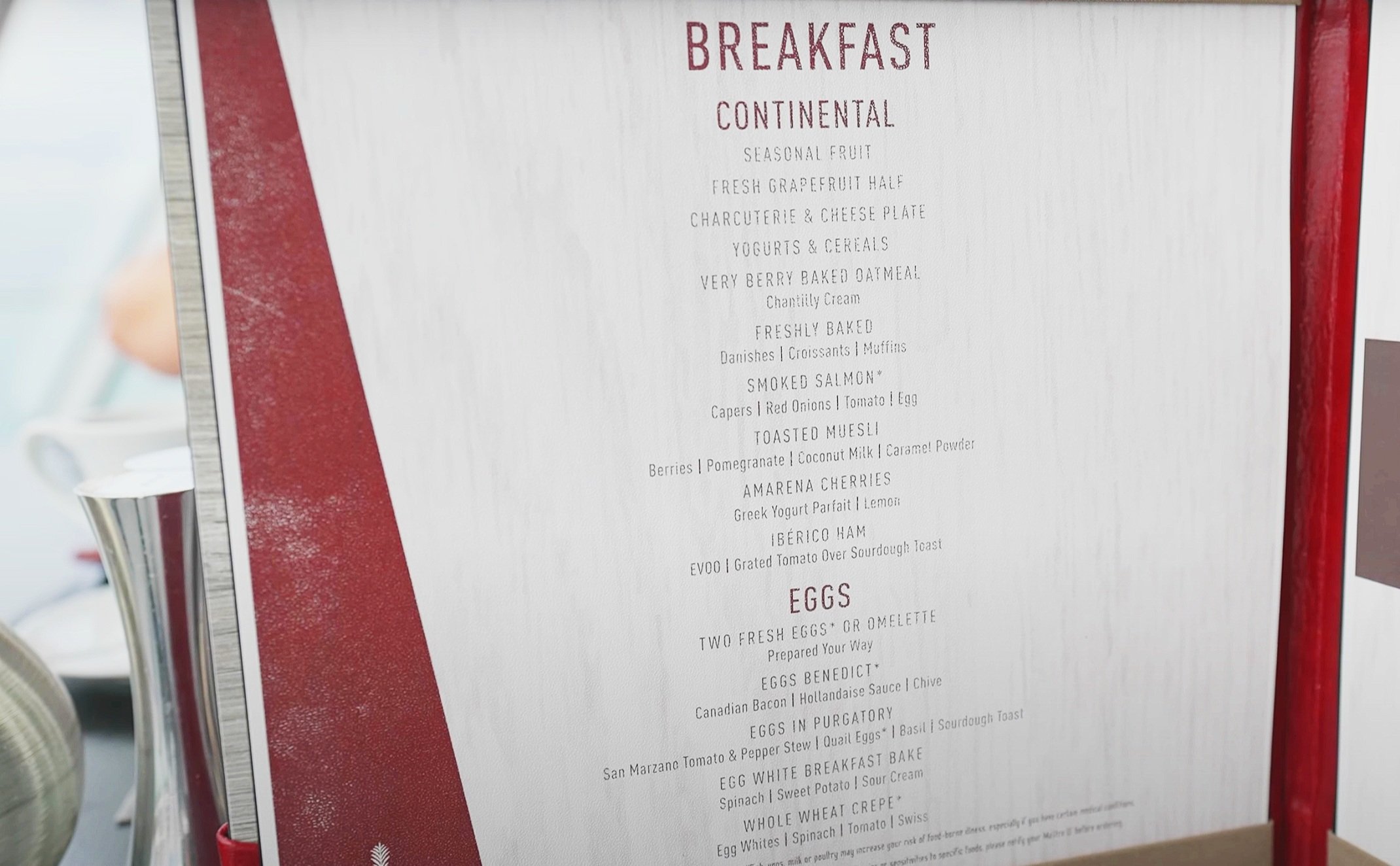  Some of the breakfast menu 
