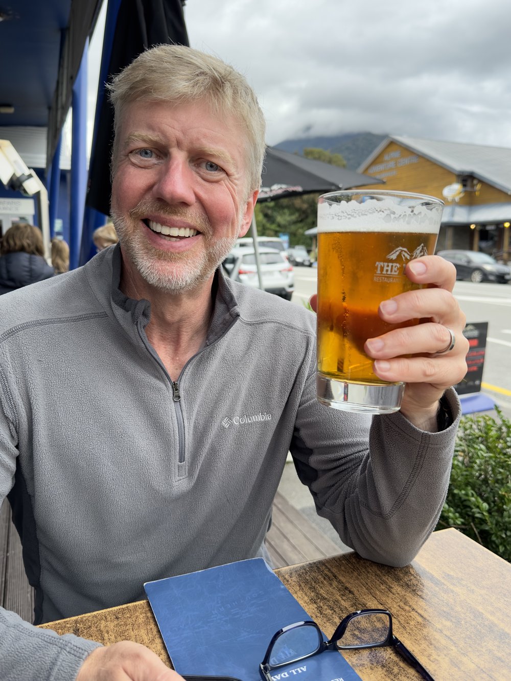 Rich celebrating overcoming his fears at The Landing Bar