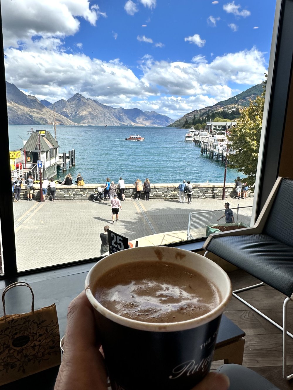 Hot chocolate with a view