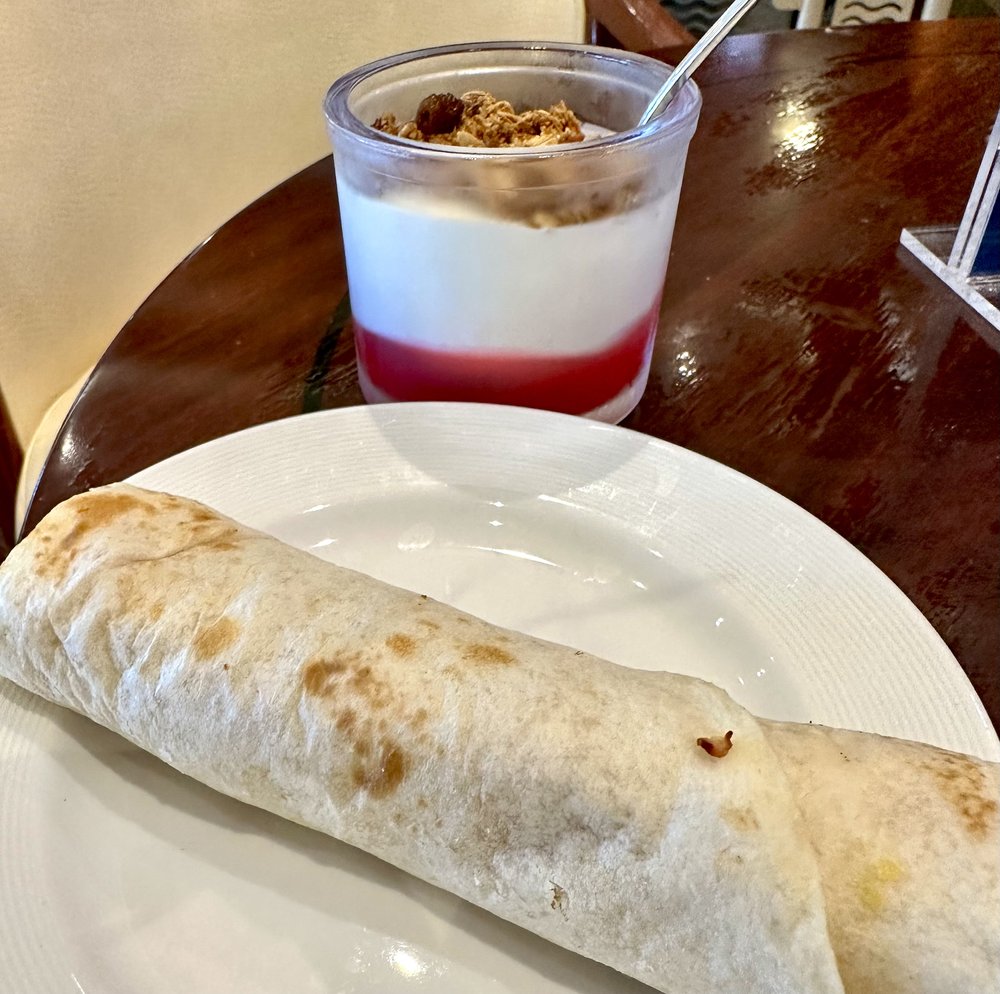 Breakfast burrito at The International Cafe
