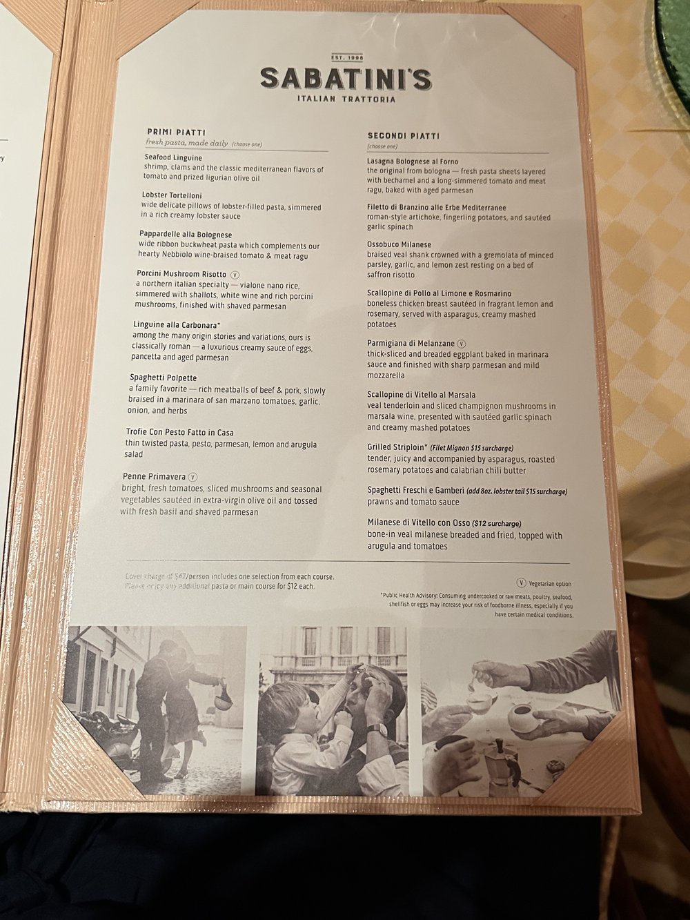 The menu