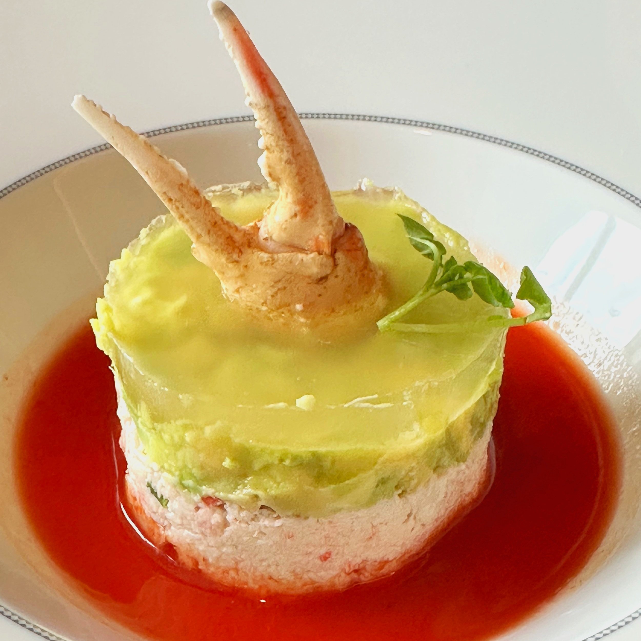 Crab and Avocado in Bloody Mary sauce 
