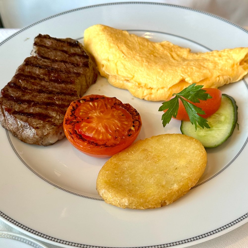 Steak and omelette became Rich's stable breakfast order 