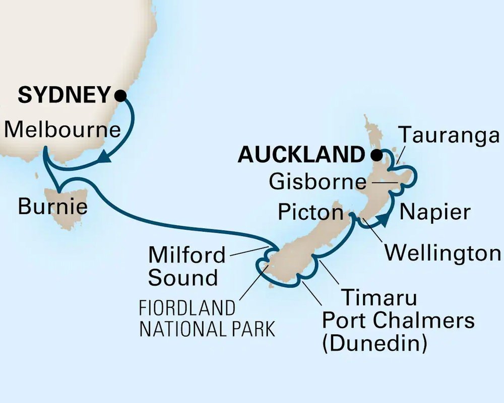 A New Zealand cruise itinerary