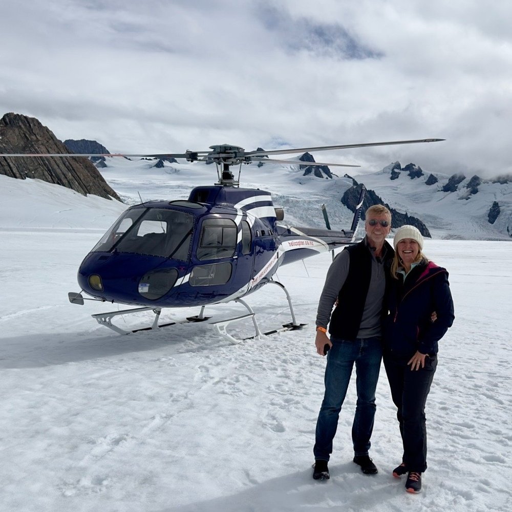 Taking a helicopter to the Franz Josef glacier