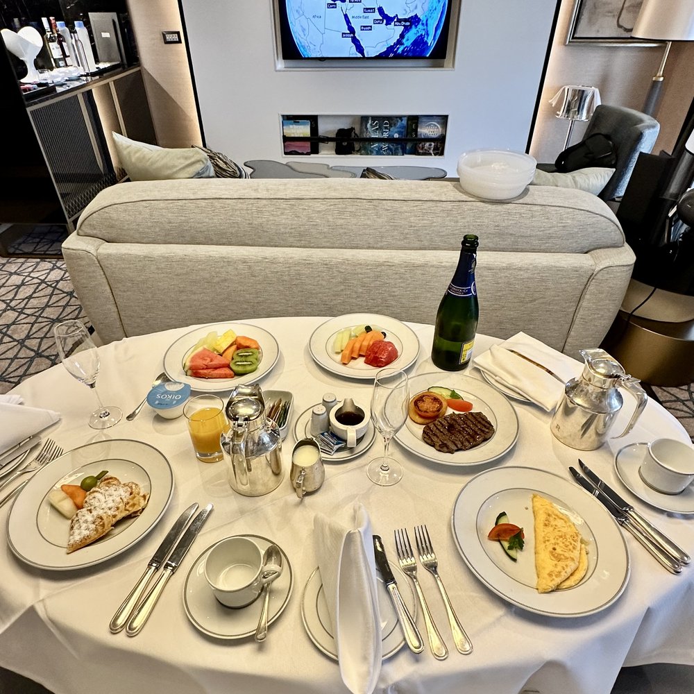 In-suite breakfast and bubbles