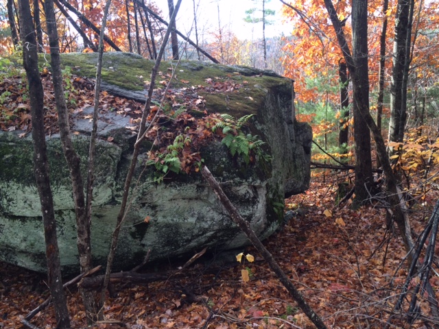 The large bolder that sits in the area known in the 1871 map as "the Witch's Bowl."