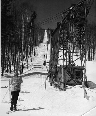 Original rope tow at Okemo, which turns 60 on Feb. 1.