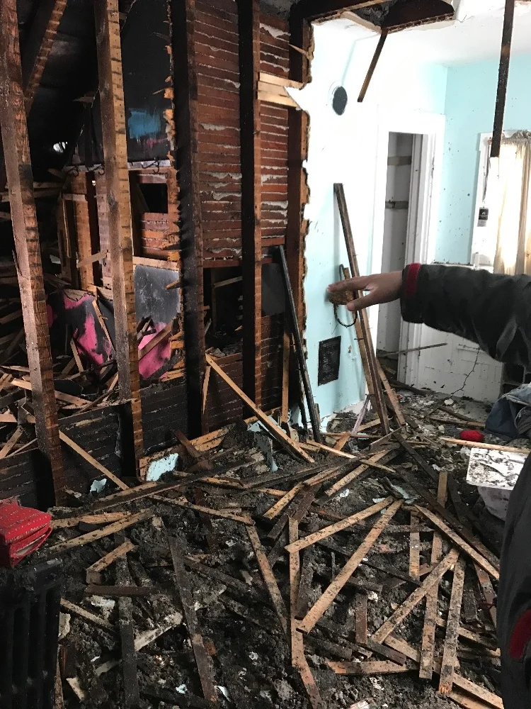 One of the children's bedrooms post fire. 