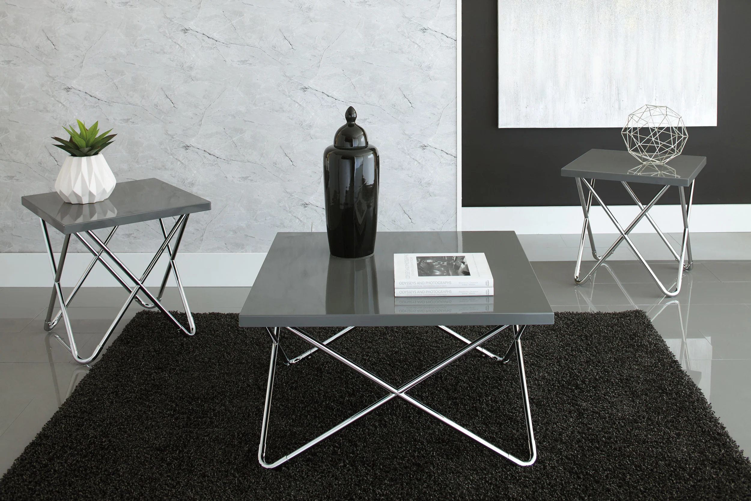WAREHOUSE PRICE: $349.99 | MONTHLY PAYMENT $7 O.A.C 3PC TABLE SET