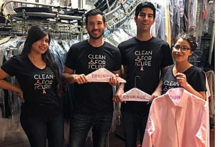 Helping the Pink Hanger Program at Ablitt’s, from left: Mari Vasquez, Sean Nguyen, Danny Arroyo and Ashley Gomez. (Ablitt’s photo)
