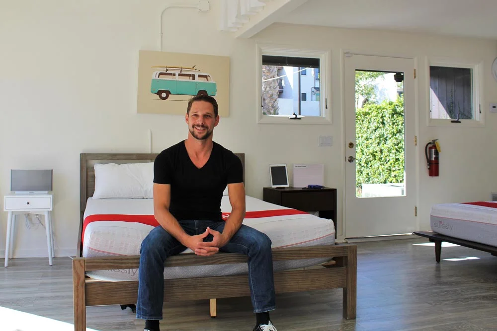 CEO and co-founder Johannes Sauer founded Suissly in April after working eight years in the mattress industry. (Sam Goldman / Noozhawk photo)